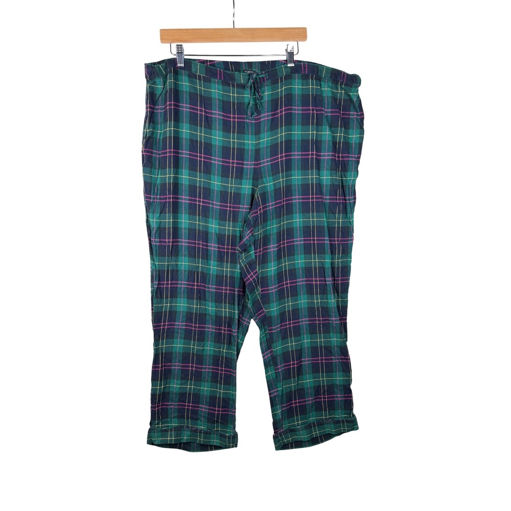 Talbots Plus Women's Green Plaid Pajama Pants size 3X